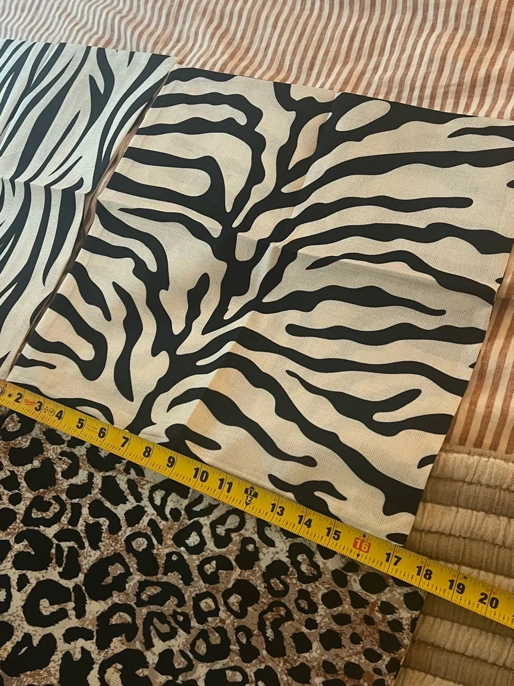 4 Throw Pillows - Animal Print Set- Leopard & Zebra 17 inch